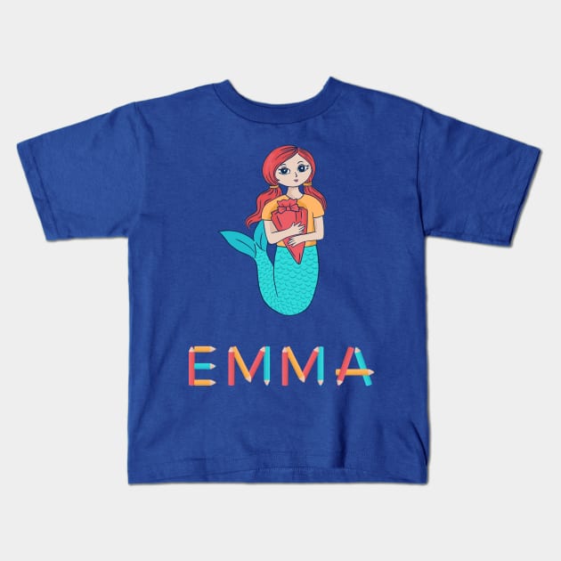 School Enrollment Mermaid Emma Kids T-Shirt by DePit DeSign